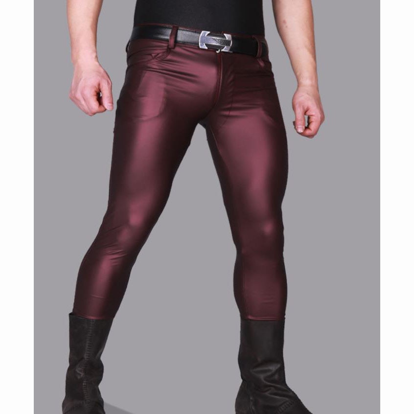 light blue leather pants