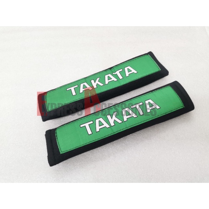 RECARO RALLIART Takata GR 2pcs Fabric Sponge Car Seat Belt Cover Case Shoulder Pad Penutup Tali Pinggang Keledar