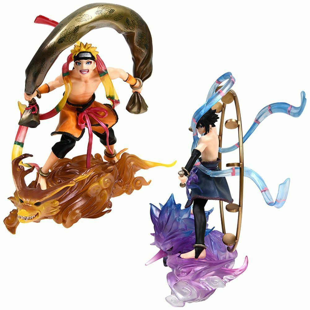 Naruto Shippuden God Of Wind Naruto Vs Sasuke Thunder God Boxed Figures Model 