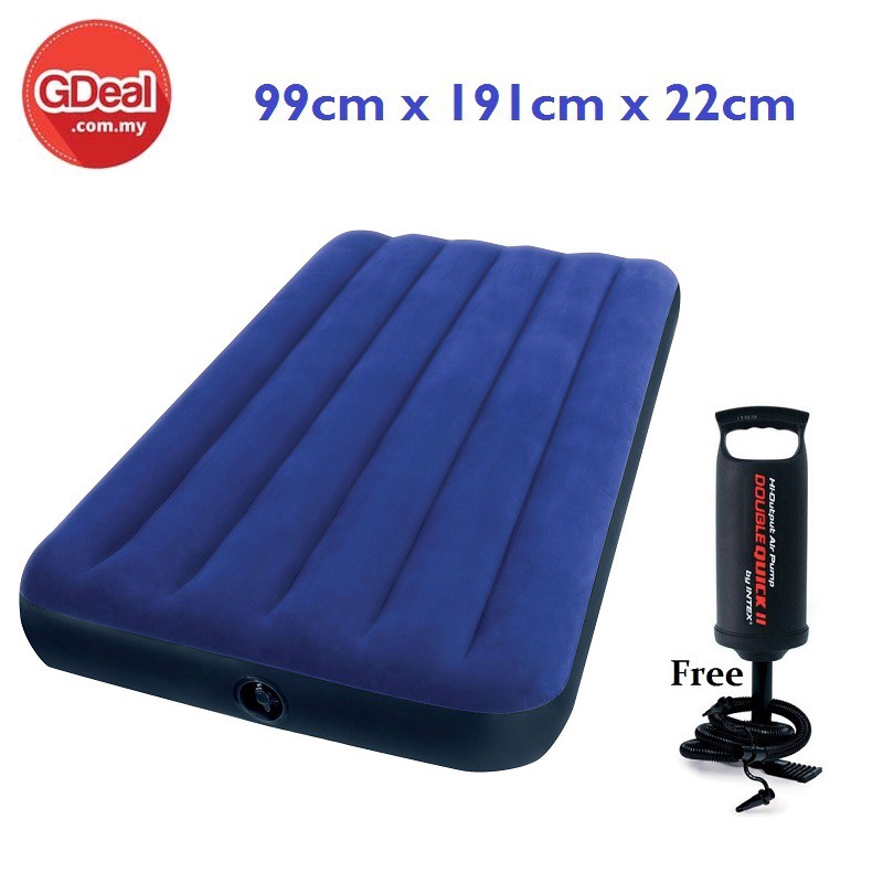Intex Big Air Bed Single Airbed [Free HiOutput Air Pump] Shopee Malaysia