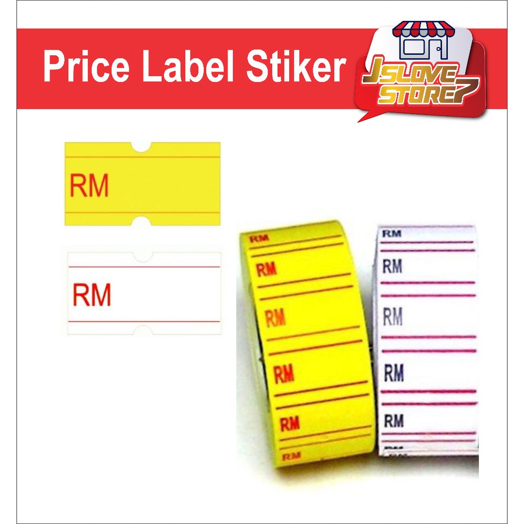 RM / Harga / Price Label Tag Sticker RM 1Y Sticker Harga Labeller ...