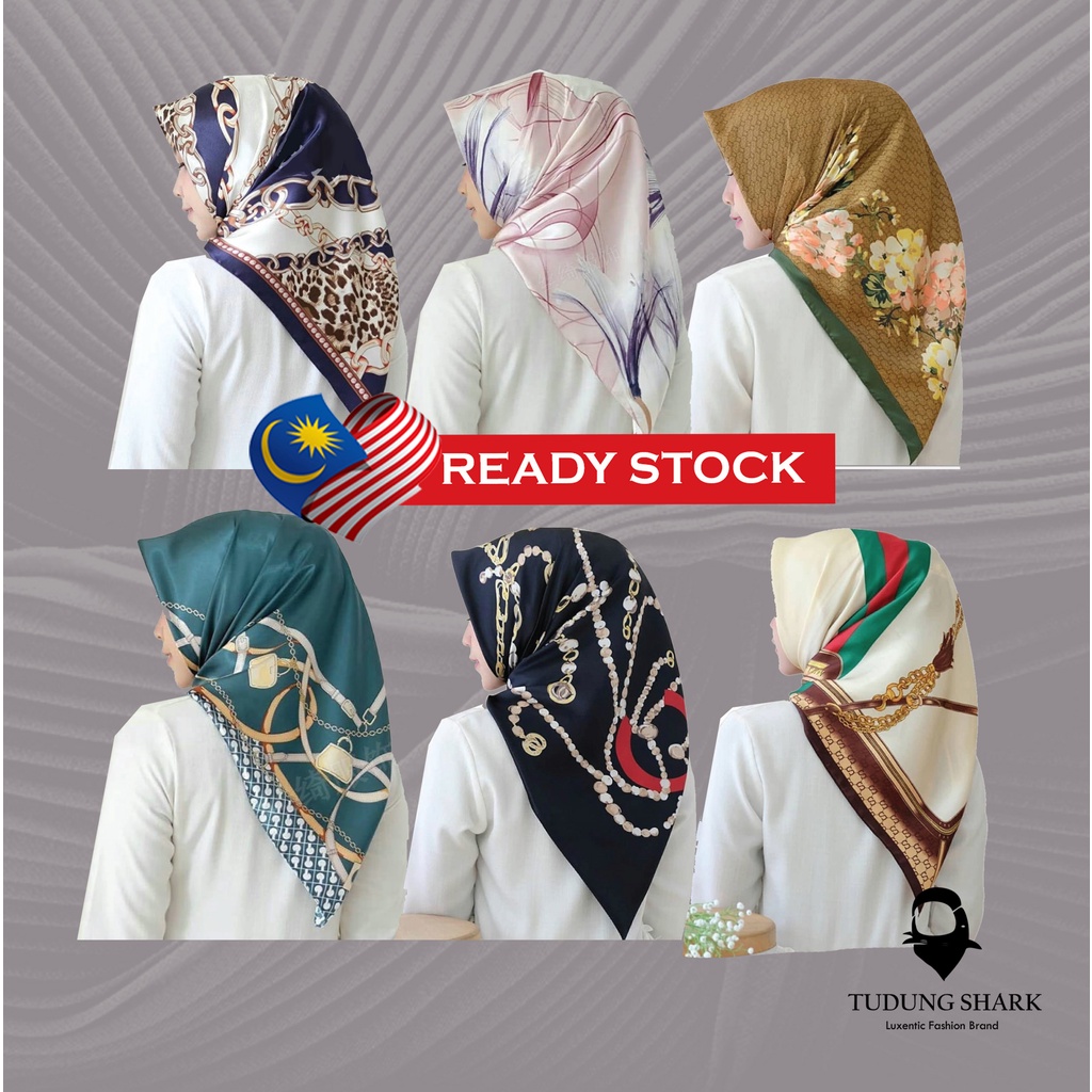 Ready Store Malaysia Modern Fashion Tudung Bawal Hijab Segi Empat Cantik modern Tudung Satin Silk Tudung