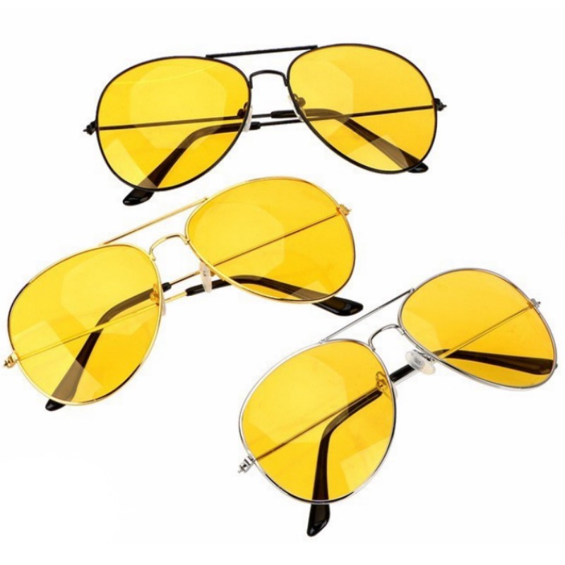 ?Night Vision Sunglasses Anti-Glare Night Eyewear Driving Glasses Unisex  Retro Yellow Night View Lenses for Men Women | Shopee Malaysia