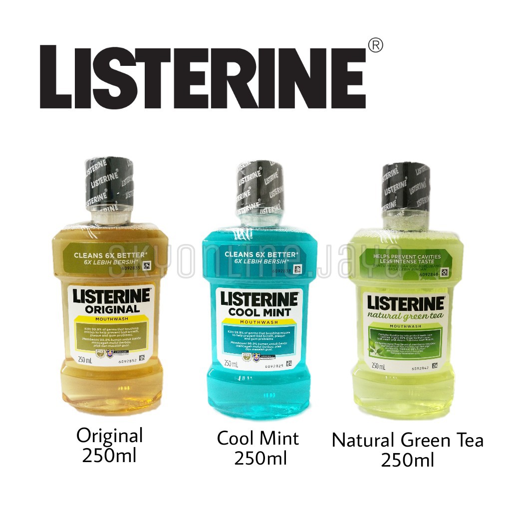 Listerine mouthwash 250ml (Original / Cool Mint / Natural Green Tea