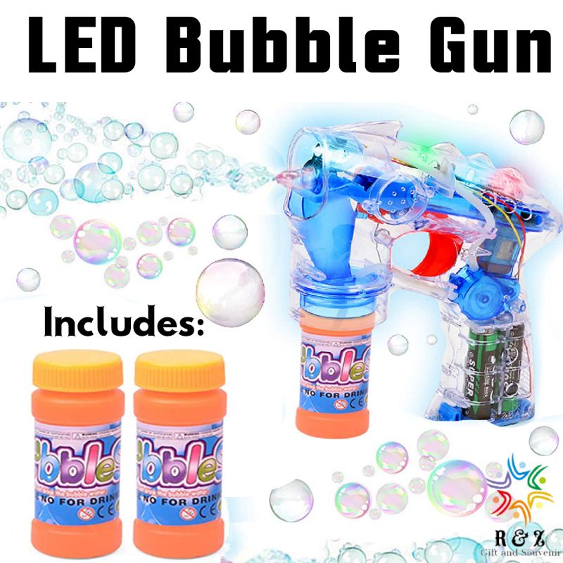 LED Light Fish Bubble Gun with FREE Refil Bubble Water / LED Light