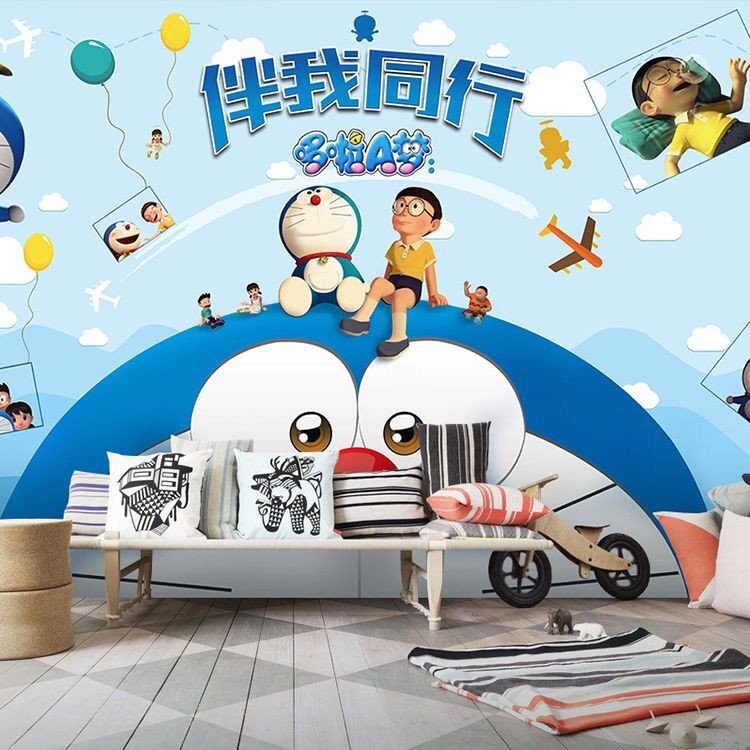 3D three-dimensional wall sticker Doraemon cartoon children's room  decoration ba | Shopee Malaysia
