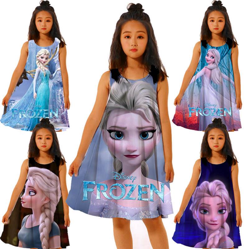 Frozen Kids Dress Elsa Magic Cartoon Animation Damit Baby Girl Birthday  Gift Skirt Cute Summer Loose Comfortable Clothes | Shopee Malaysia