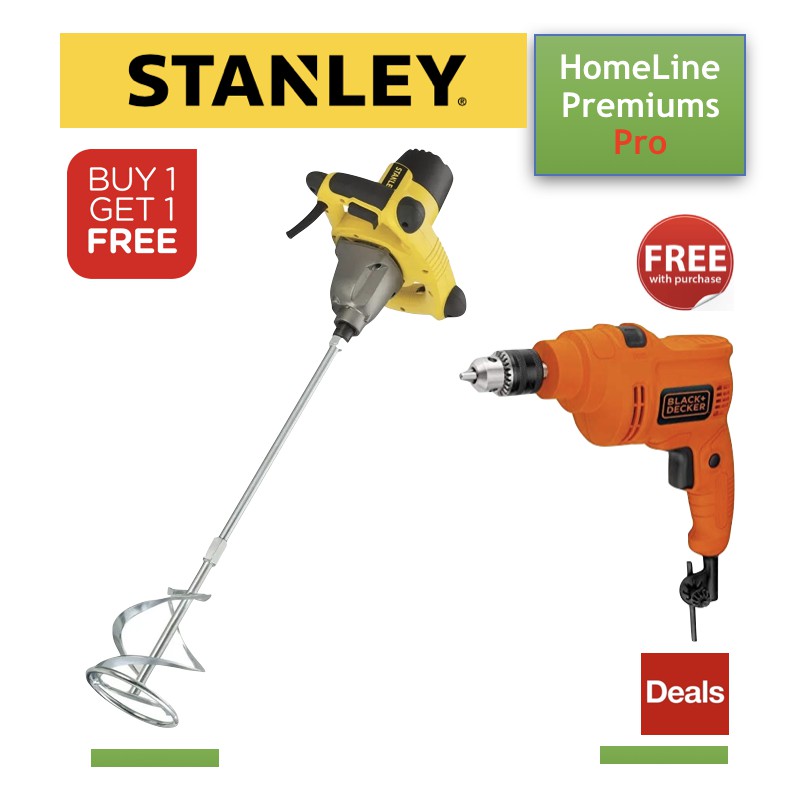 [COBODEAL] STANLEY SDR1400 1400W HEAVY DUTY MUD MIXER + BLACK+DECKER