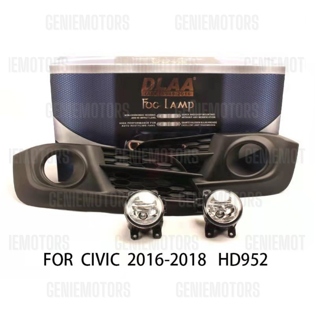 (DLAA HD952) Fog Lamp Honda Civic FC 20162018Y With OEM Switch