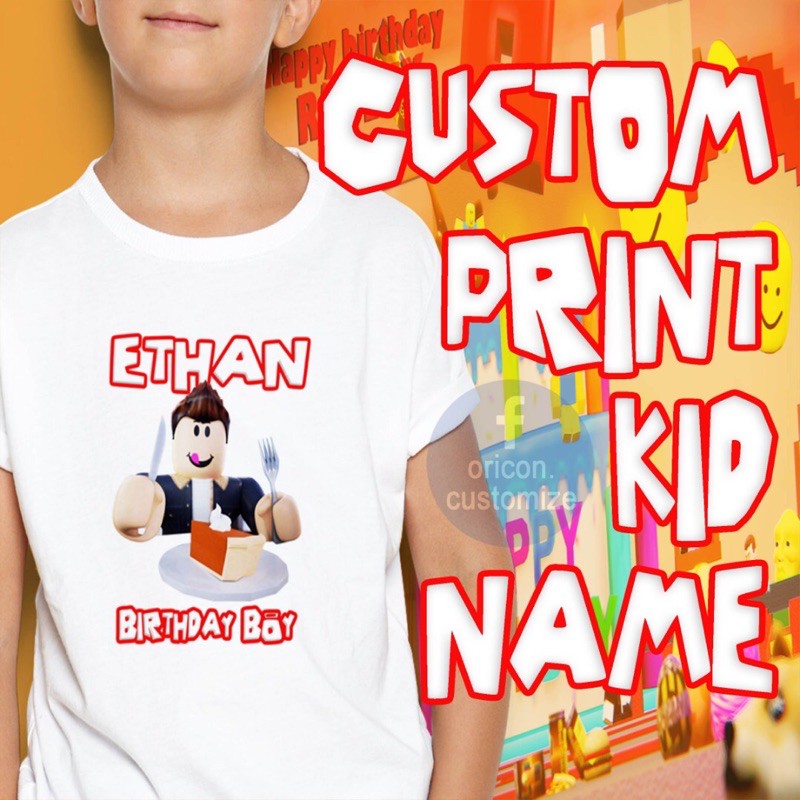 Roblox Tshirt Cotton T Shirt Roblox Gfx Aesthetic Gamer Baju Diy Custom Add Name Happy Birthday Theme Party Tees Budak Shopee Malaysia - roblox aesthetic boi