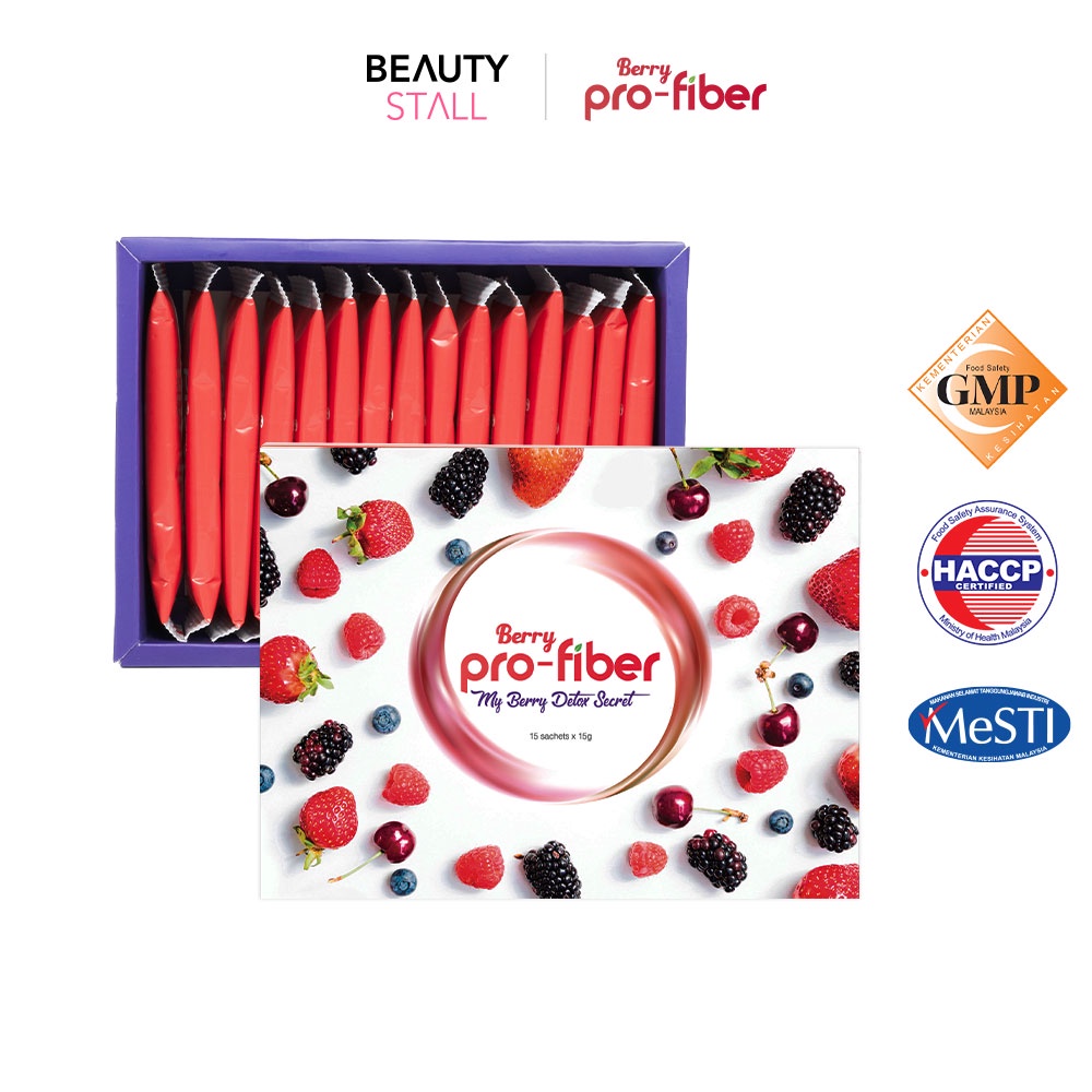 Berry ProFiber Enzymes & Prebiotic 15 sachets x 15g [Box] Shopee