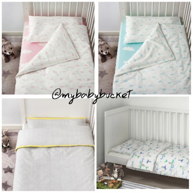 IKEA🇸🇪 3pcs Bedlinen (HIMMELSK / KLAMMIG) Baby Bedding Set for baby cot /  crib 120x60cm | Shopee Malaysia
