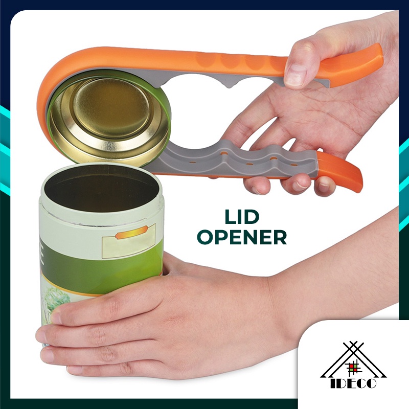 iDECO Pembuka Botol Quality 4 in 1 Anti-slip Can Lid Screw Opener Bottle Opener Jar Gripper Bottle Opener Can Opener