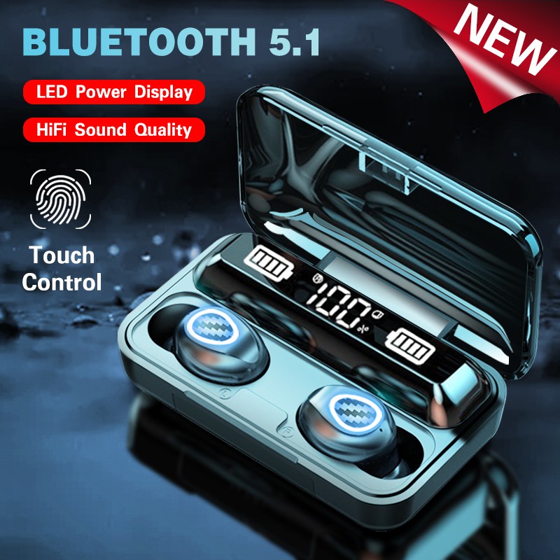 AMOI F9 TWS 5.0 bluetooth earphone Wireless Bluetooth LED Headphone