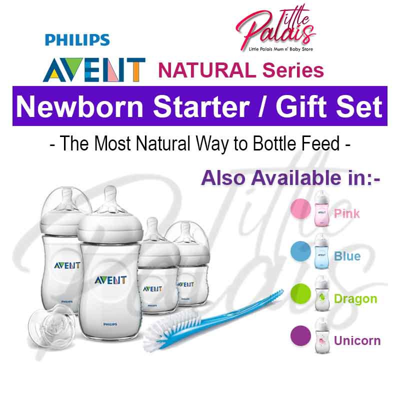 Philips Avent NATURAL Newborn Starter Set Gift Set Bottle Soother Clip ...