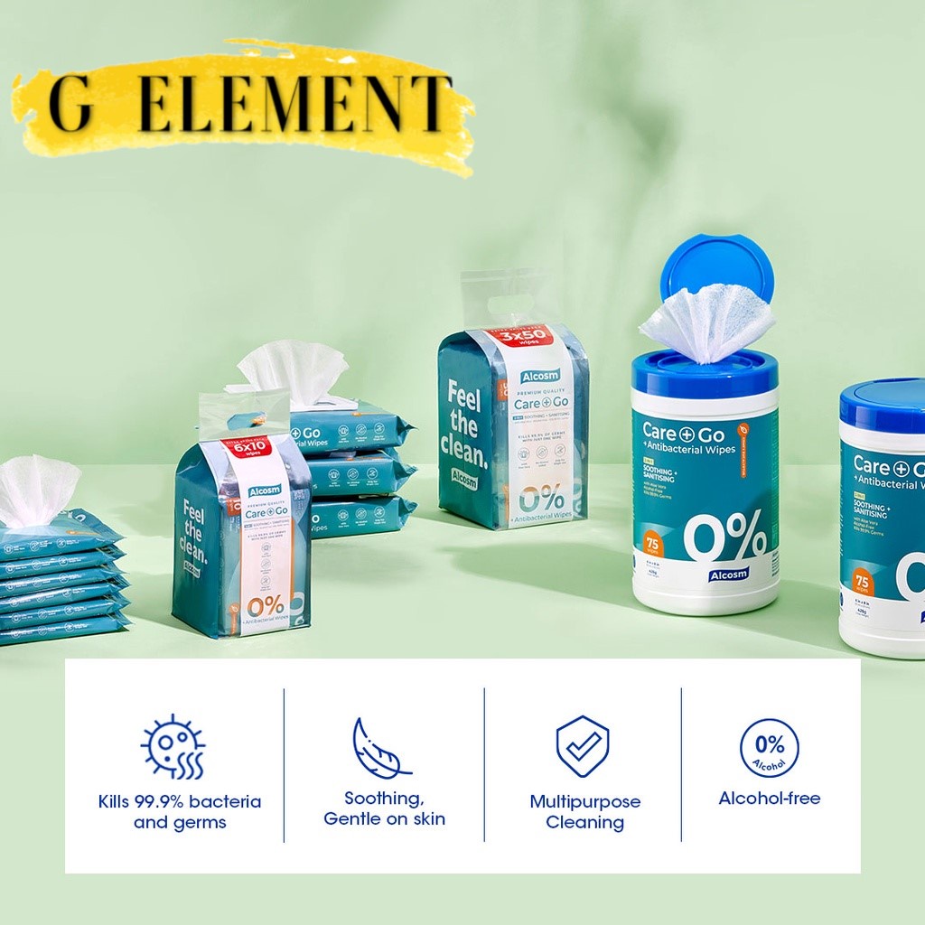 Alcosm Antibacterial Wet Wipes / Wet Tissue [ 10s / 50s / 75s