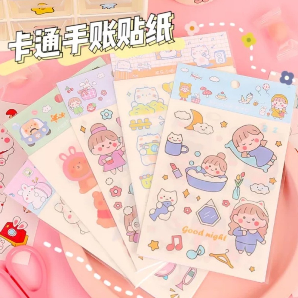 Cute Korea Ins Style Sticker Notebook Journal 4pcs/bag / Telado 1 loop