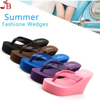 bling wedge flip flops