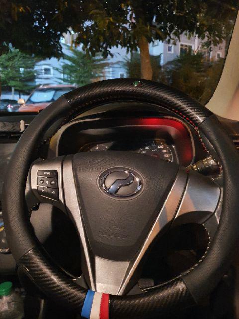 Car No Smell Thin Perodua Carbon Fiber Leather Steering 