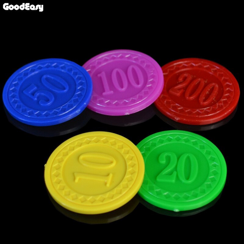 Premium Reliable 100 Pieces/Set Bump Plastic Chips Set Digital Mahjong Poker Game Tokens Coins - Image 2