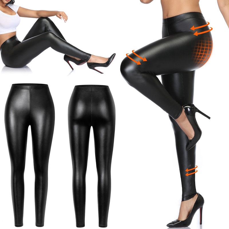 Faux Leather Leggings Waterproof Sexy Black PU Leather Legging Stretchy  Push Up Legins Women Fitness Elastic Skinny Pants | Shopee Malaysia