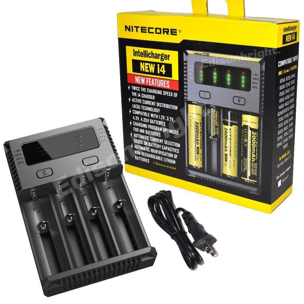 New NITECORE i4 2019 smart battery charger IMR/Li-ion/Ni-MH/Ni-Cd 18650/16340