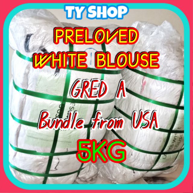 Borong 5KG Wholesale Preloved Bundle White Blouse Gred A USA Japan Baju Putih Guni | Shopee Malaysia