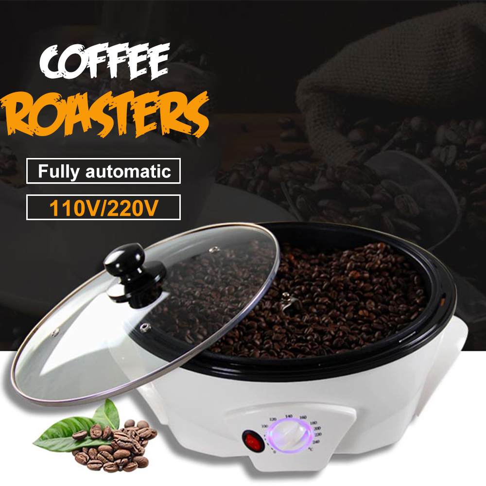 220V Electric Coffee Roaster Home Coffee Beans Machine Roasting Baking Tools Mini Popcorn Machine Household Grain 1200W