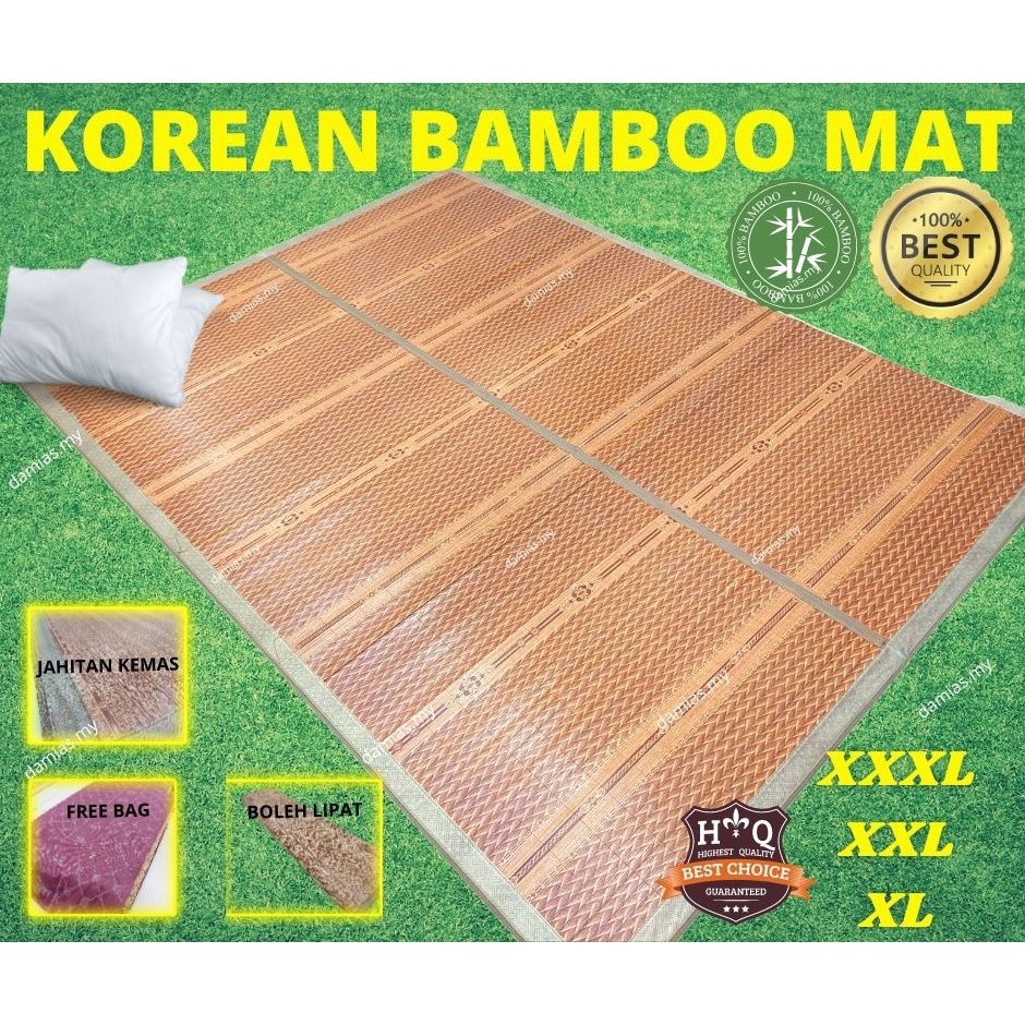 KOREAN BAMBOO MAT FLOOR TIKAR BULUH CARPET XXL/XXL/XL BIG SIZE FREE BAG ...