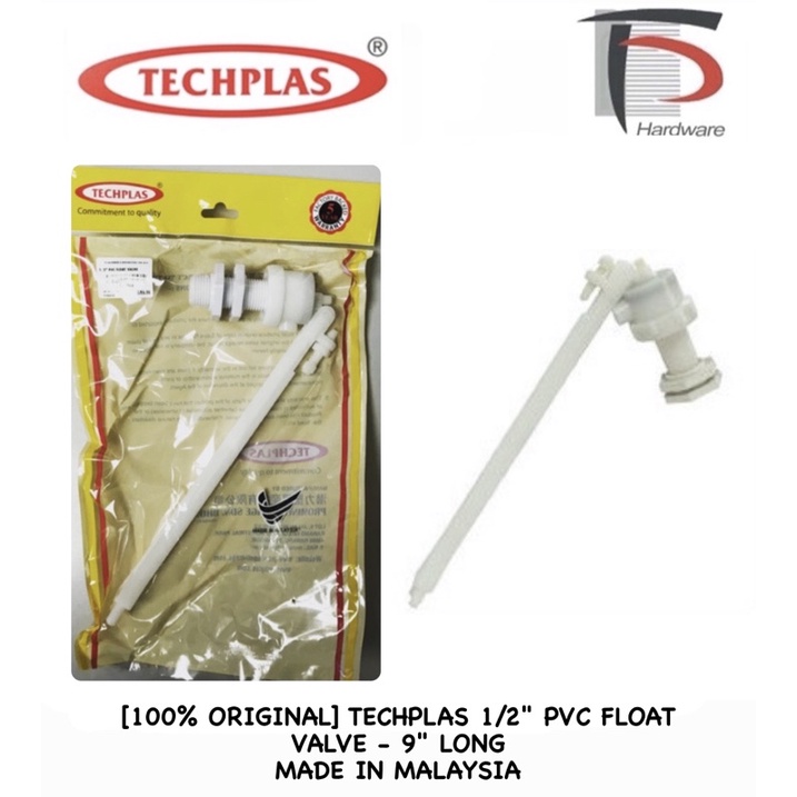 [100 ORIGINAL] TECHPLAS 1/2" PVC FLOAT VALVE 9" LONG Shopee Malaysia