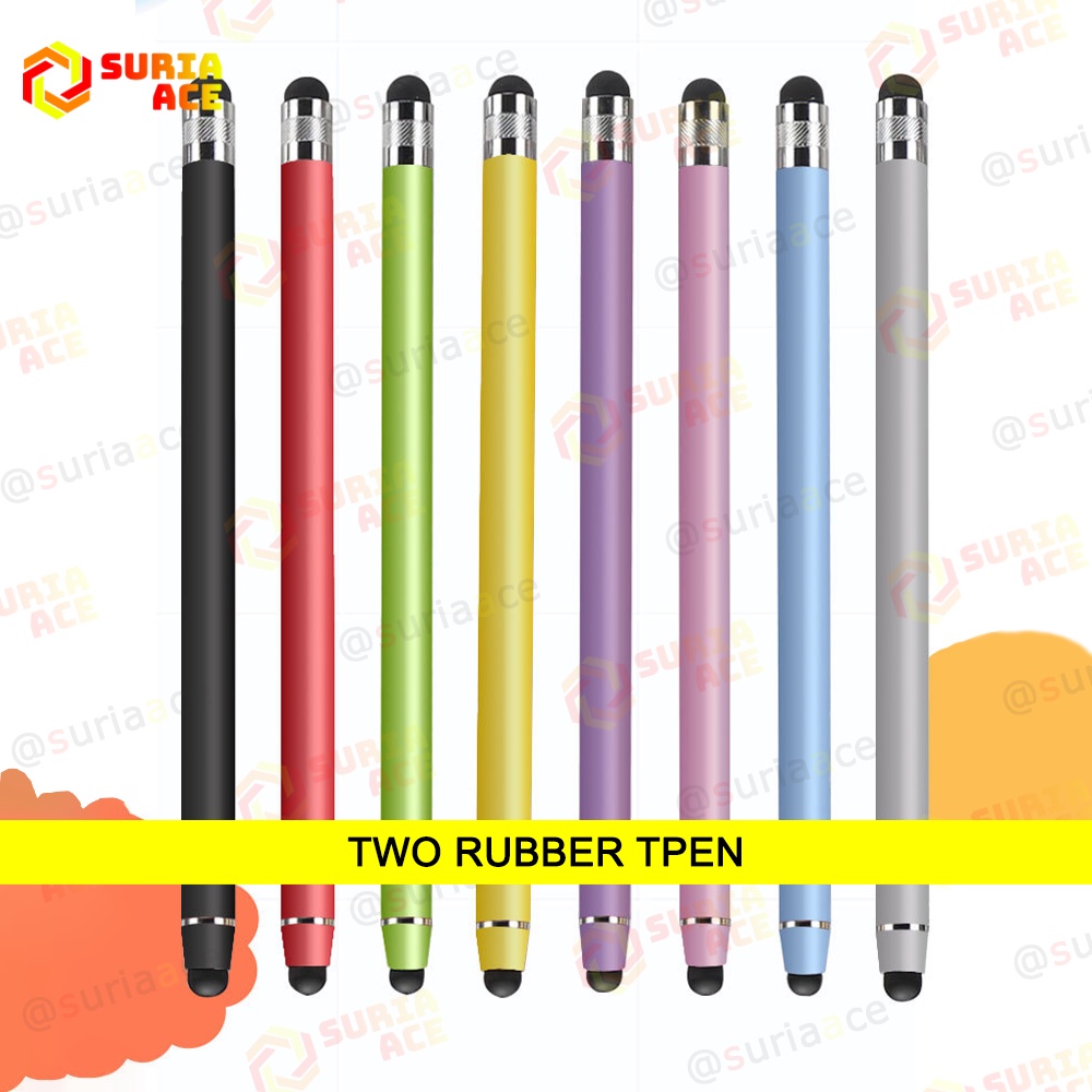 [B7F1] Two Soft Rubber Stylus Touch Pen Writing Drawing Mobile Phone Tablet Laptop Online Class