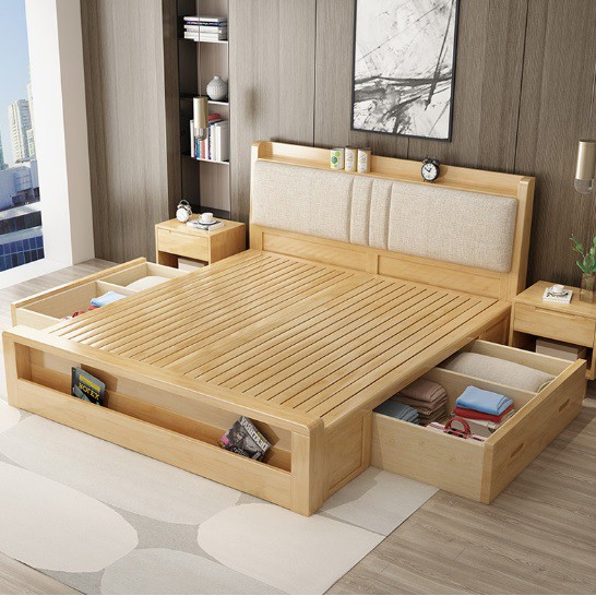 1 8m Storage Bed Frame With Drawer King, King Bed Frame With Side Drawers