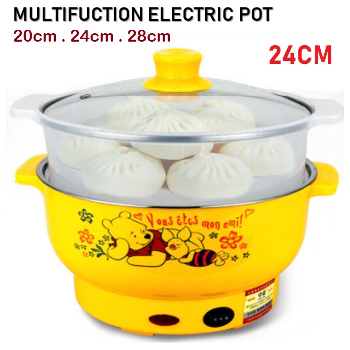 【2 IN 1】Electric Stainless Steel Rice Cooker Steamboat Skillet Pan Steamer Pot / Pengukus Periuk Elektrik 1