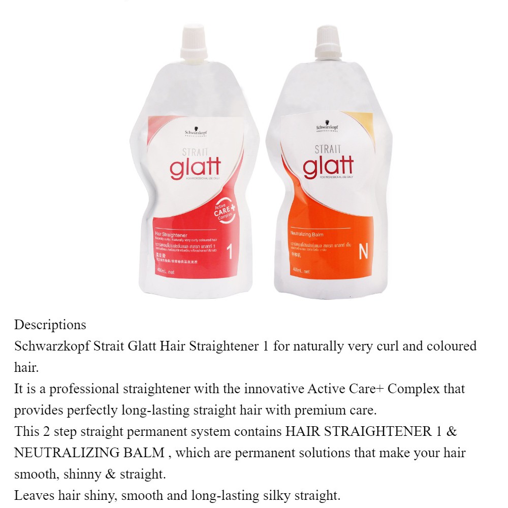 Schwarzkopf Glatt Hair Straightening Cream Plus Neutralizer No. 1 – Strong  Formula For Naturally Very Curly to Naturally | Shopee Malaysia
