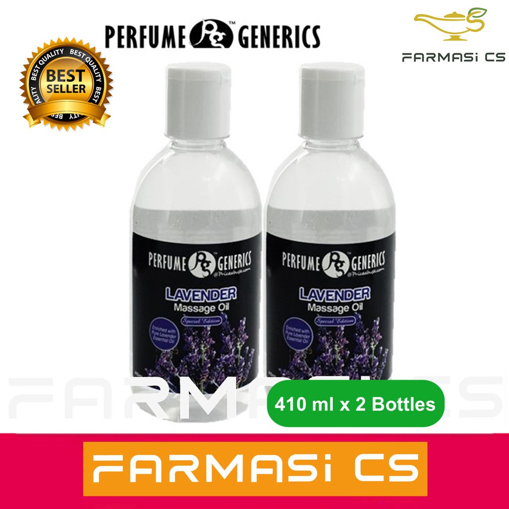 PROMO Perfume Generics Lavender Massage Oil 410ml x 2 Bottles (TWIN) EXP:10/2026 [ Minyak Urut Lavender ]