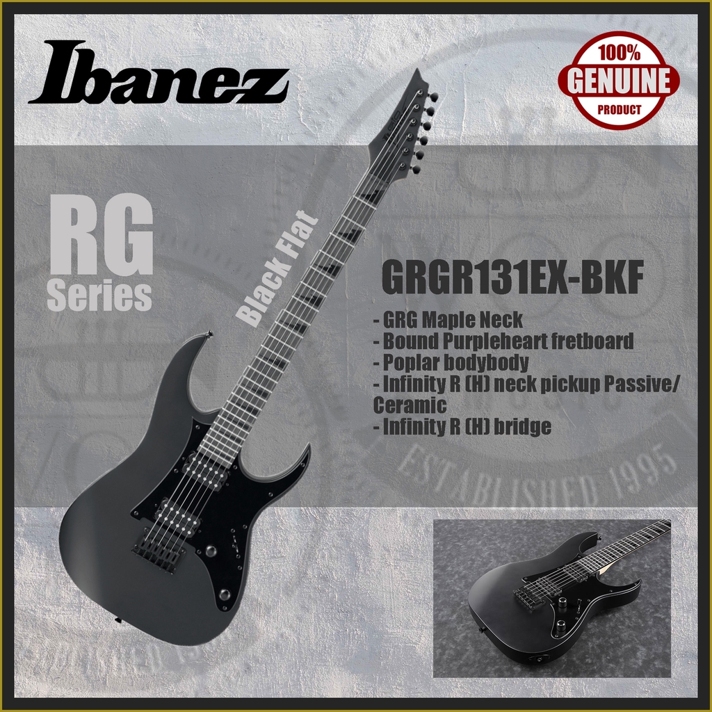 Ibanez Rg Series Grgr131ex Electric Guitar Black Flat Shopee Malaysia