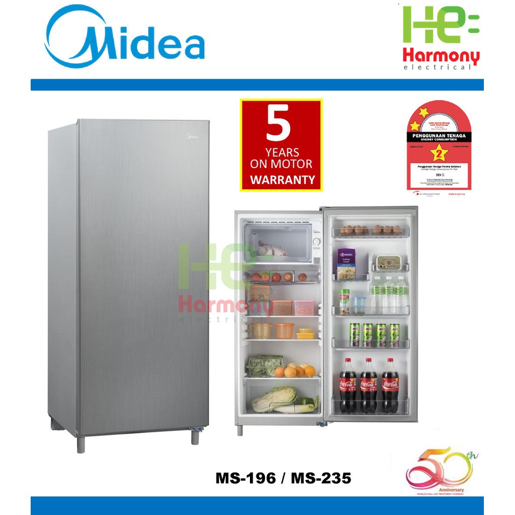 Midea 181l 1 Door Fridge Ms 235 Peti Sejuk 1 Pintu Shopee Malaysia