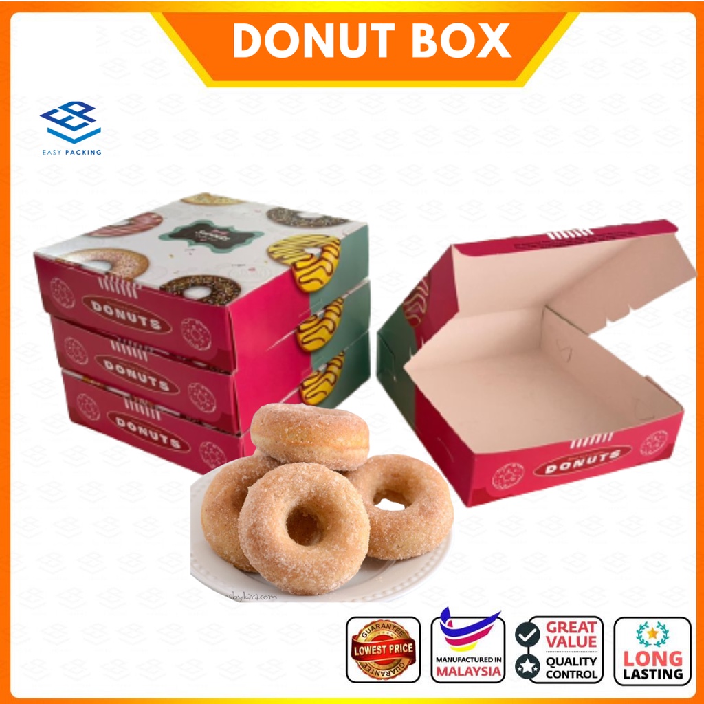 Ready Stock Pcs Pcs Donut Box Doughnut Box Cookies Box Kotak