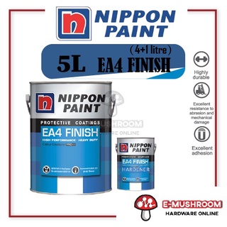 5L Nippon Paint EA4 Epoxy Finish HB c/w Hardener (4+1Litre) Cat Lantai ...