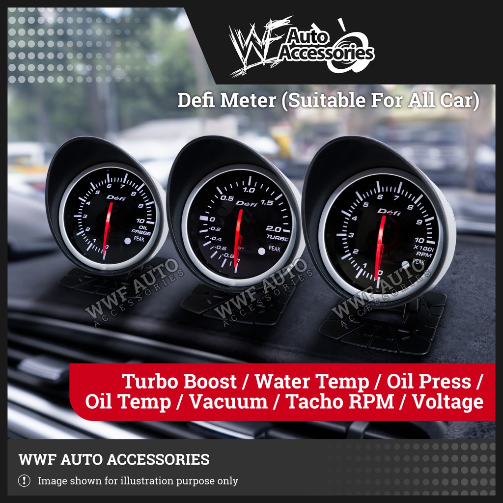 Defi BF Style Gauge Meter 2.5 Inch / 60mm - Turbo Boost / Water / Oil Temp / Oil press / Vacuum / Tacho RPM / Volt