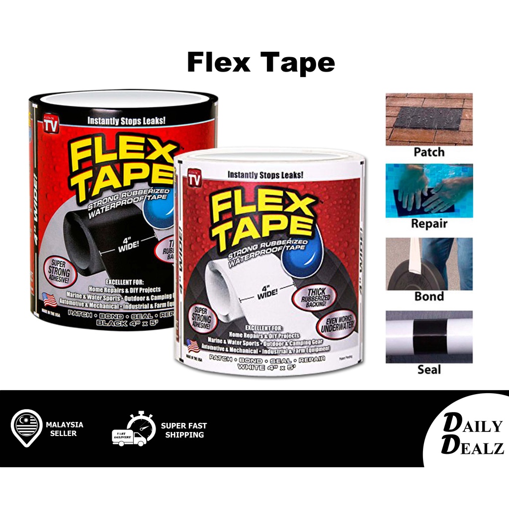 Flex Tape Waterproof Seal Stop Leaks Tape [4Inch] Shopee Malaysia