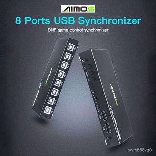 😊AIMOS 8 Ports USB KVM Switch USB Synchronizer KVM Switcher for Windows10 PC Keyboard Mouse Printer Synchronization Cont