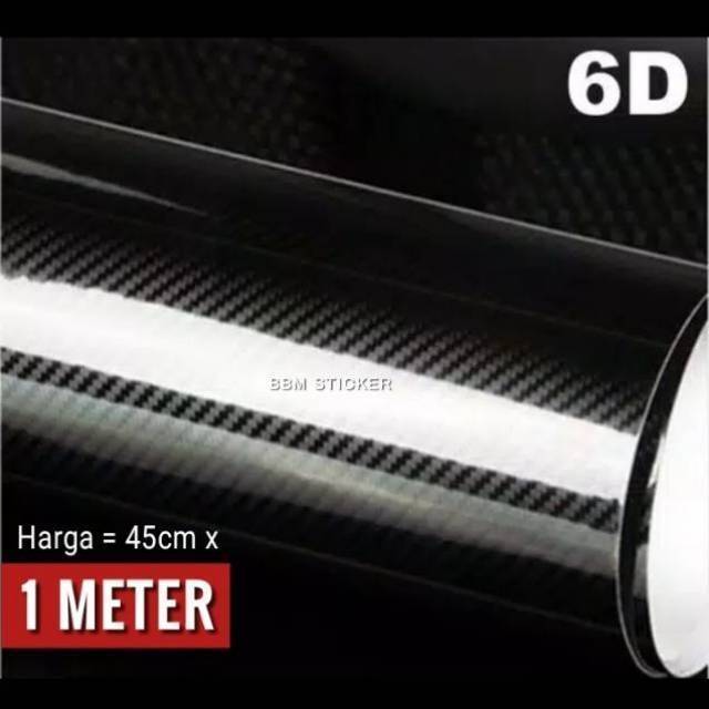 Carbon Sticker 6d Glossy Black Width 45cm Length 1 Meter Shopee Malaysia