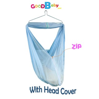 Baby Cradle Net With Zip /Cradle Net/Sarong/Buai Kain Zip Size L Blue-Pink