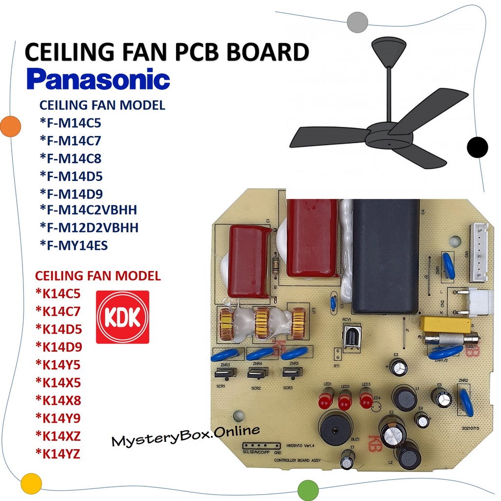 Pnsonic KDK Available Ceiling Fan PCB Board Model HN09V10