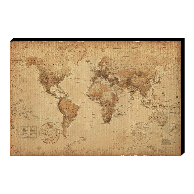 FRAMED MAXI SIZE WORLD MAP 91.5 x 61cm ANTIQUE STYLE POSTER WALL NEW GREAT GIFT