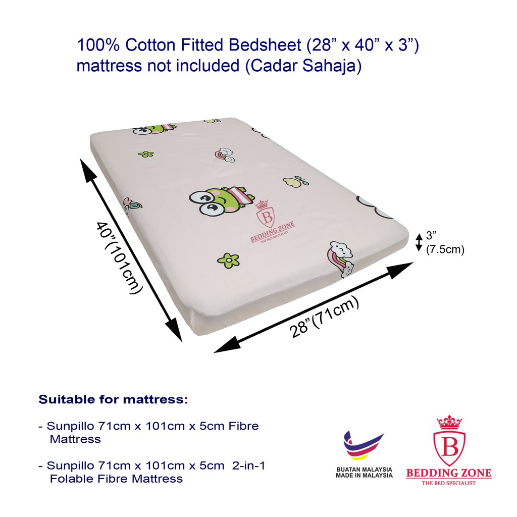 Baby Playpen Mattress Fitted Bedsheet 100 Cotton (71cm x 101cm) HA431
