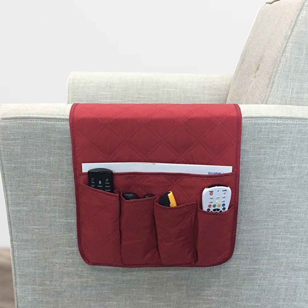 Fabric Armchair Storage Holder Bag 5 Pockets Waterproof Sofa Side Chair