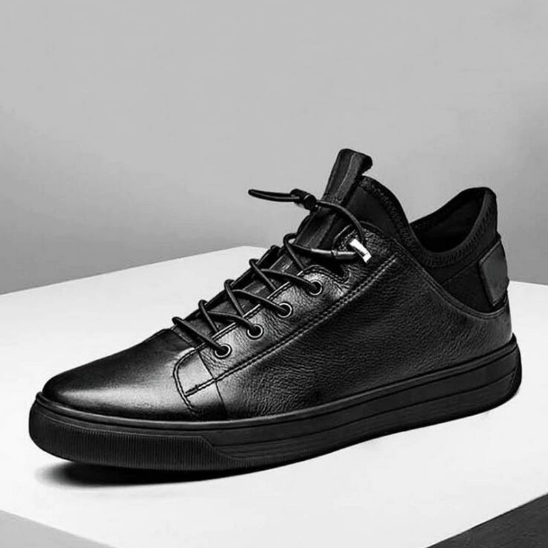 all black no lace sneakers