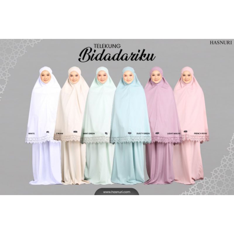 Telekung Solat Bidadariku HASNURI Premium/Moden/Minimal/Fully Getah